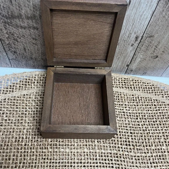 Vintage Pressed Flower Wooden Trinket Box Floral Inlay Jewelry Box Cottagecore - Picture 6 of 7